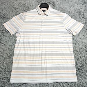 Chase 54 Golf Polo Shirt Mens‎ Large Stretch Golfing Performance White Orange